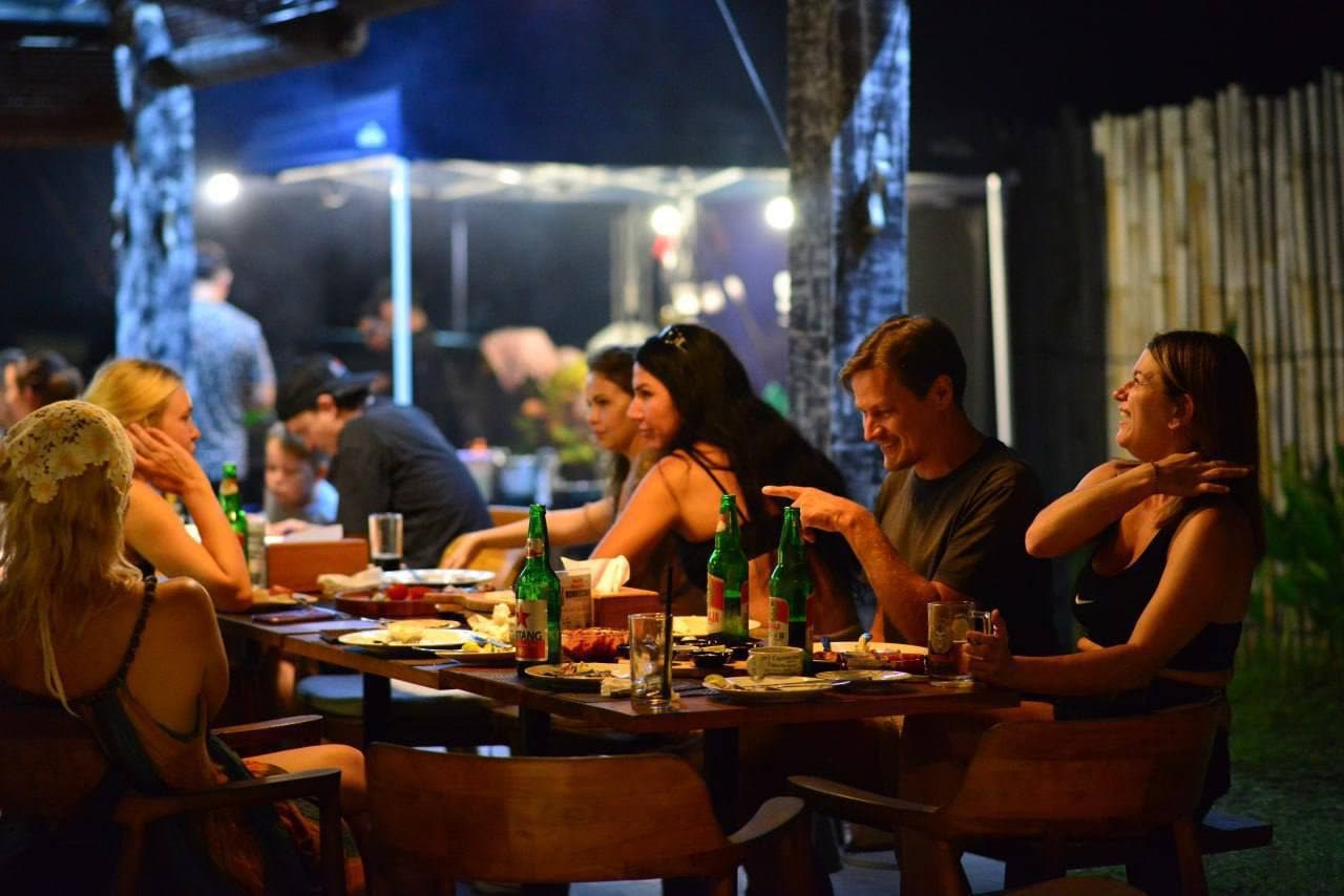 Guests on the terrace